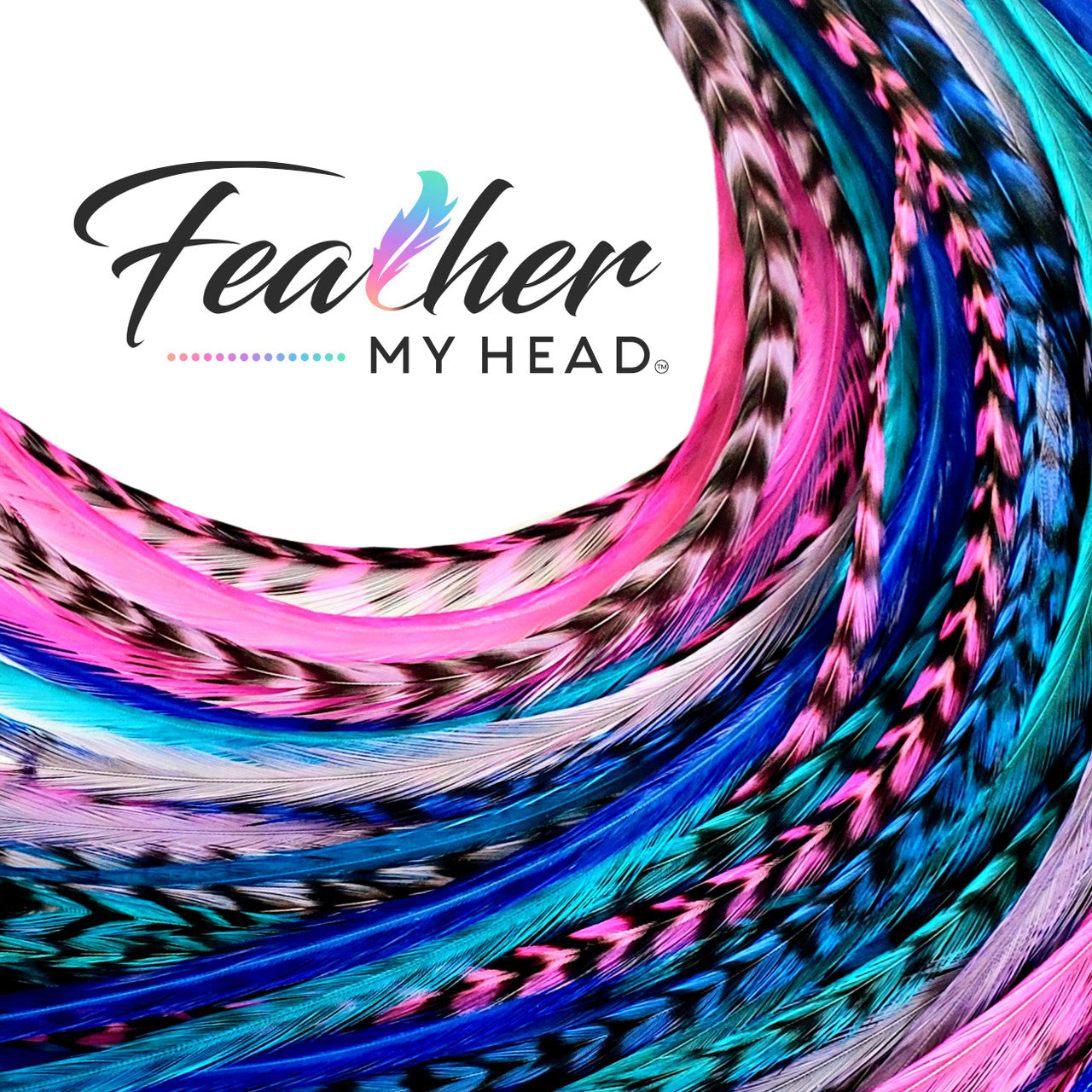 Feather My Head Hair Feathers in colors of pink, blue, purple and aqua