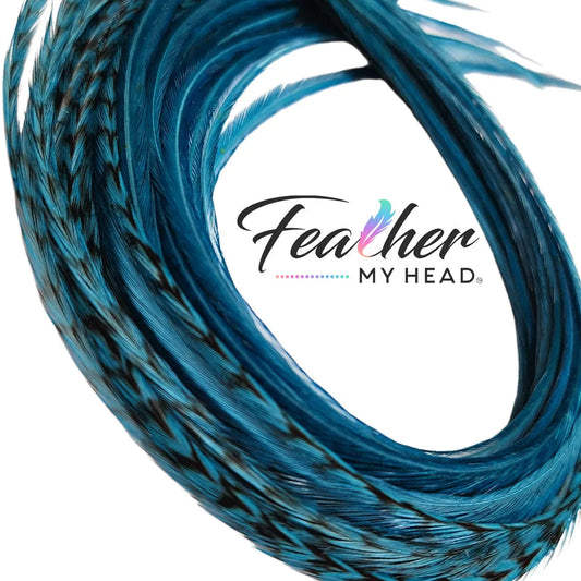 Feather My Head Hair Feathers Teal Green