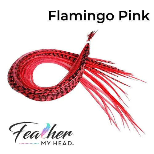 Flamingo Pink Hair Feather