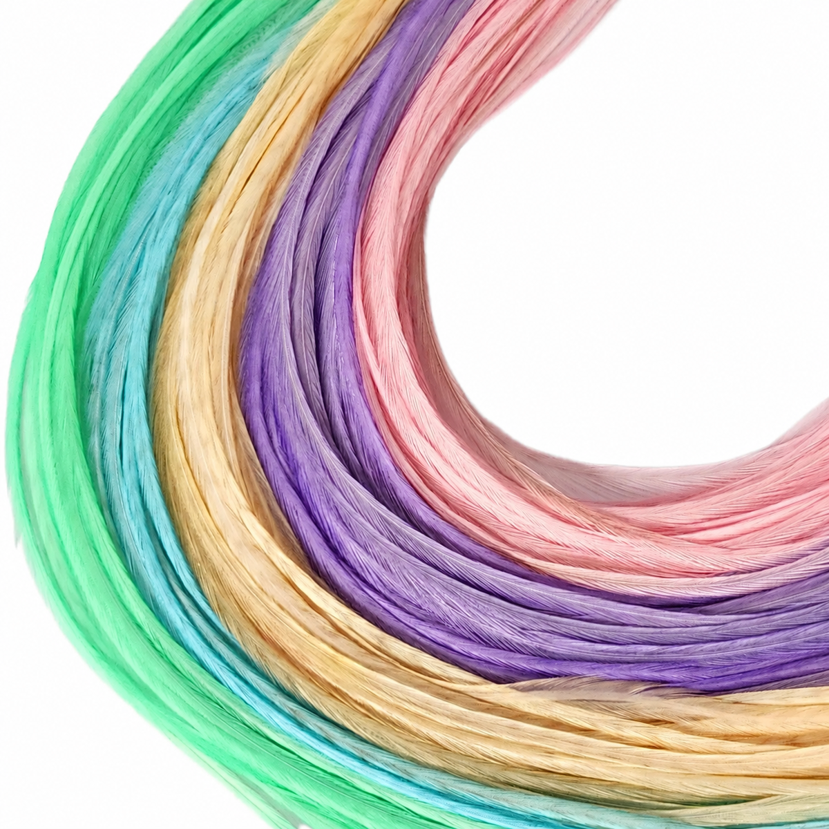 Pastel Colors Hair Feather Extensions - Salon Pack