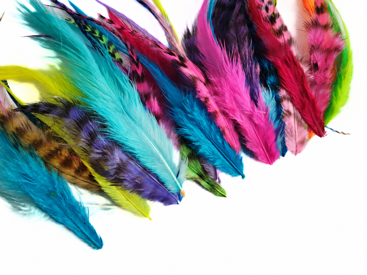 Bulk Rooster Feathers - Wide and Fluffy shown in the product photograph