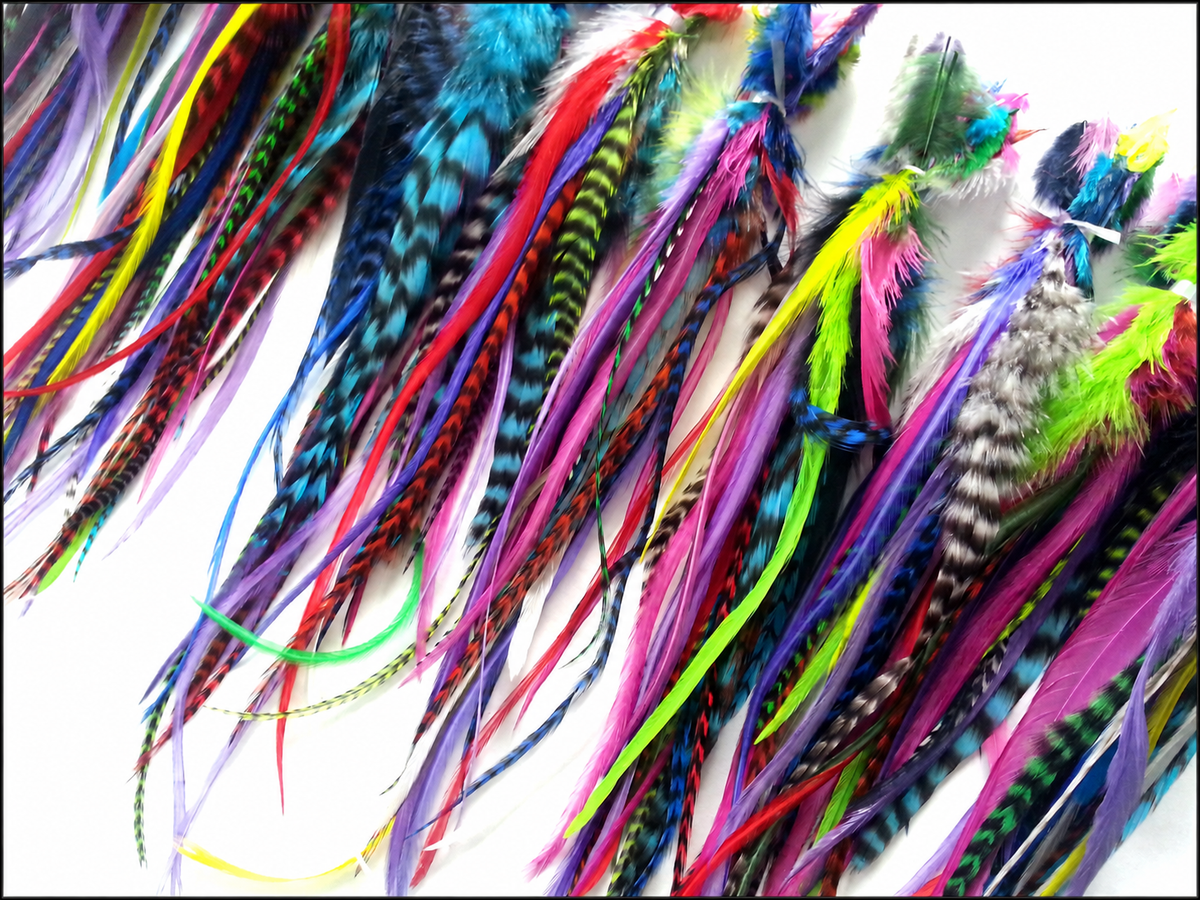 Bright Wide Fluff Feather - Variety Pack shown in the product photograph