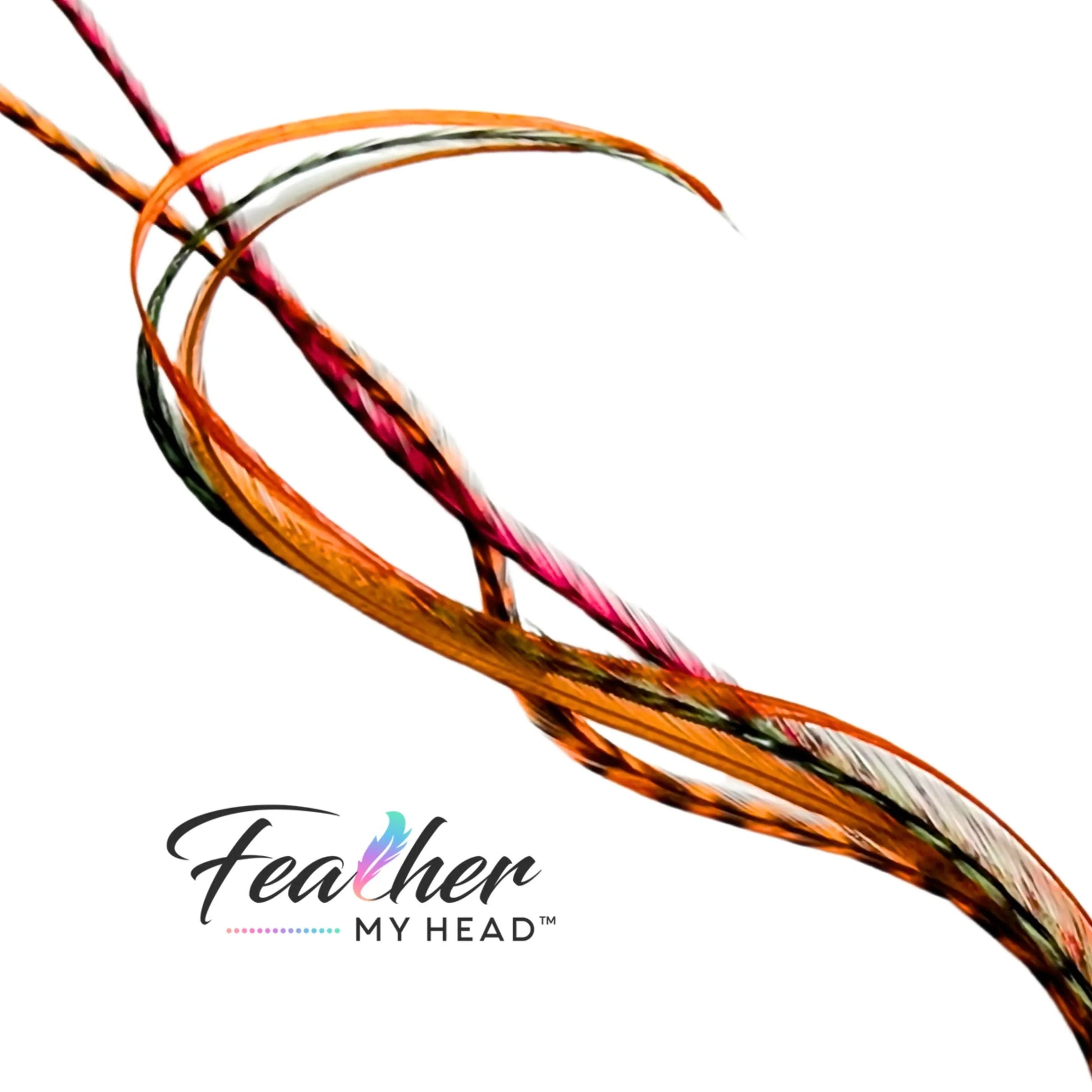 Fall In Love Hair Feather Extension Collection of hair feathers dyed colors of Carmel Brown, Fawn and Natural Medium Brown