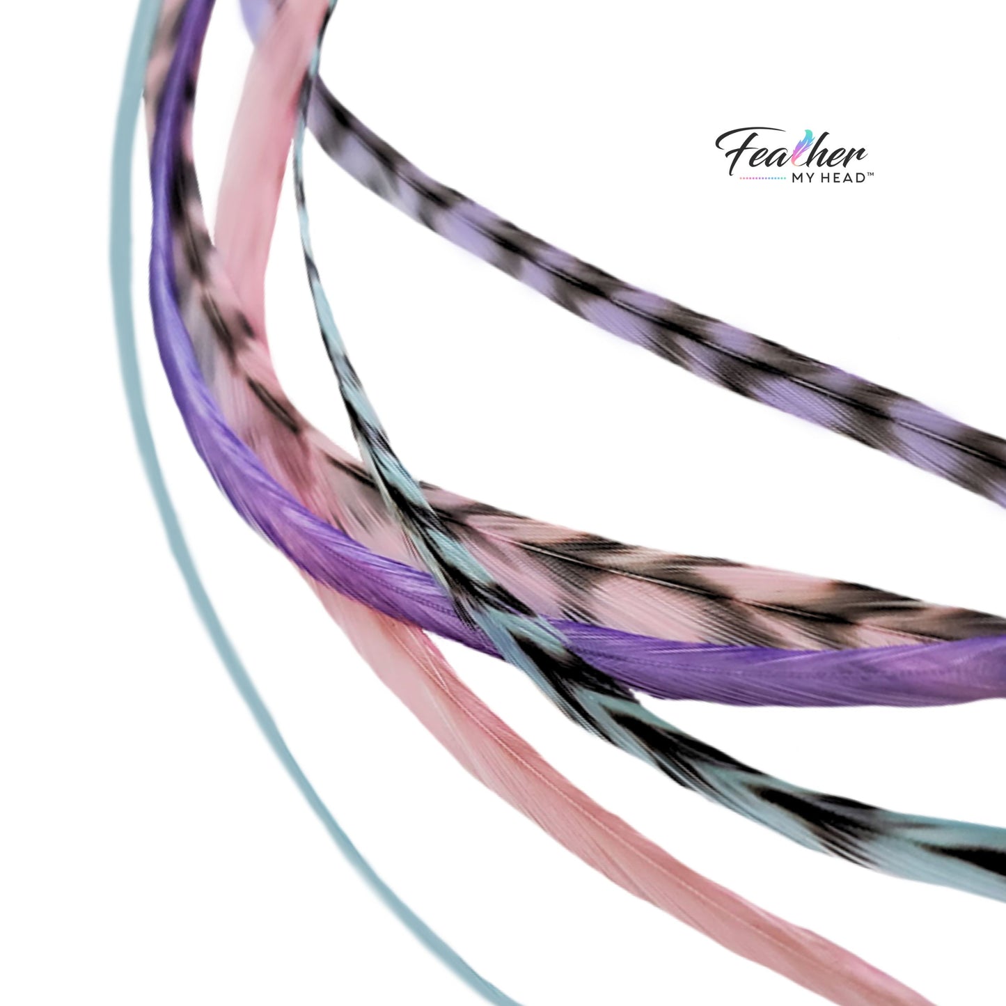 Frosted Cupcake Feather Hair Extensions – Pastel Mix