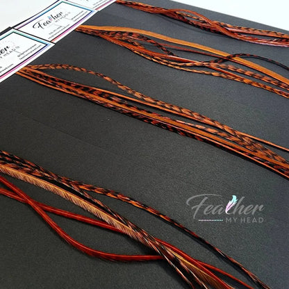 Ginger brown hair feather extensions