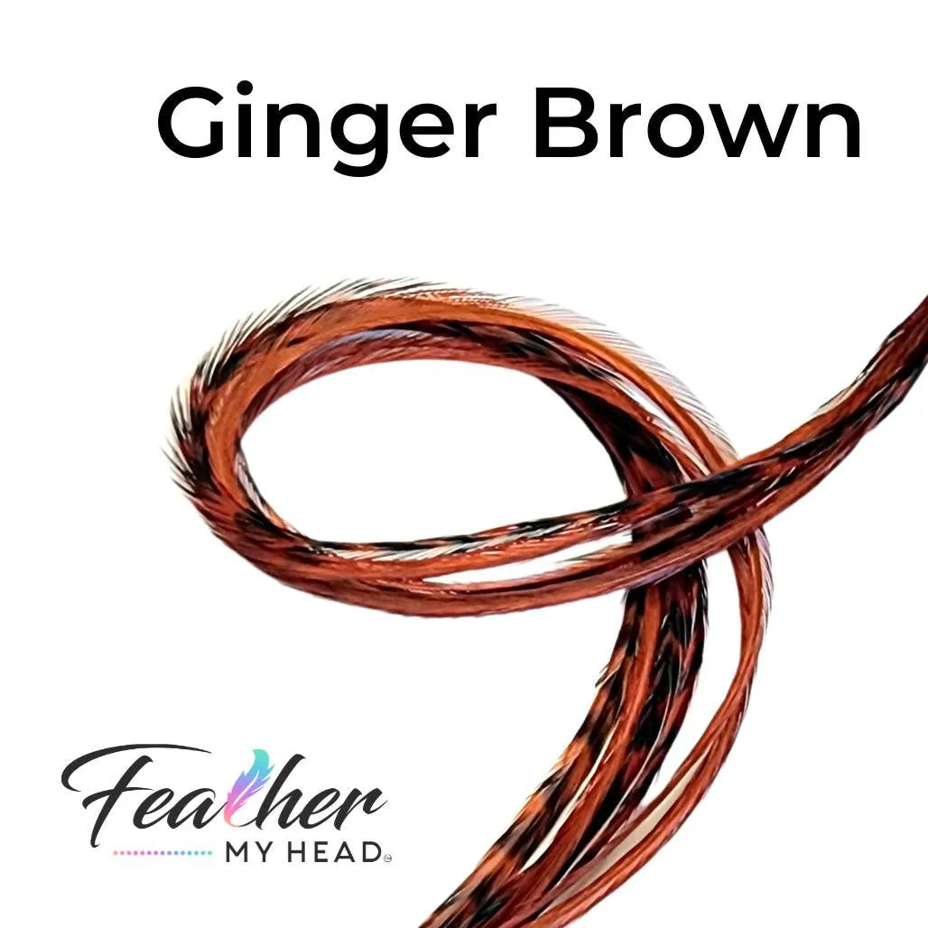 Ginger brown hair feather extensions