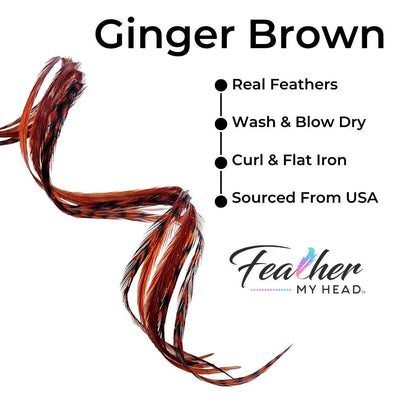 Ginger brown hair feather extensions