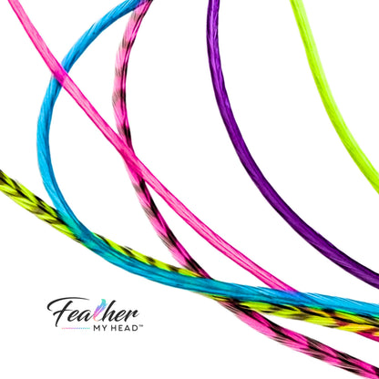 Pink, Green, Purple and Blue Hair Feather - Bundle