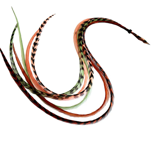 Sage and Spice Real Hair Feather Extensions | Feather My Head rooster feather hair extensions
