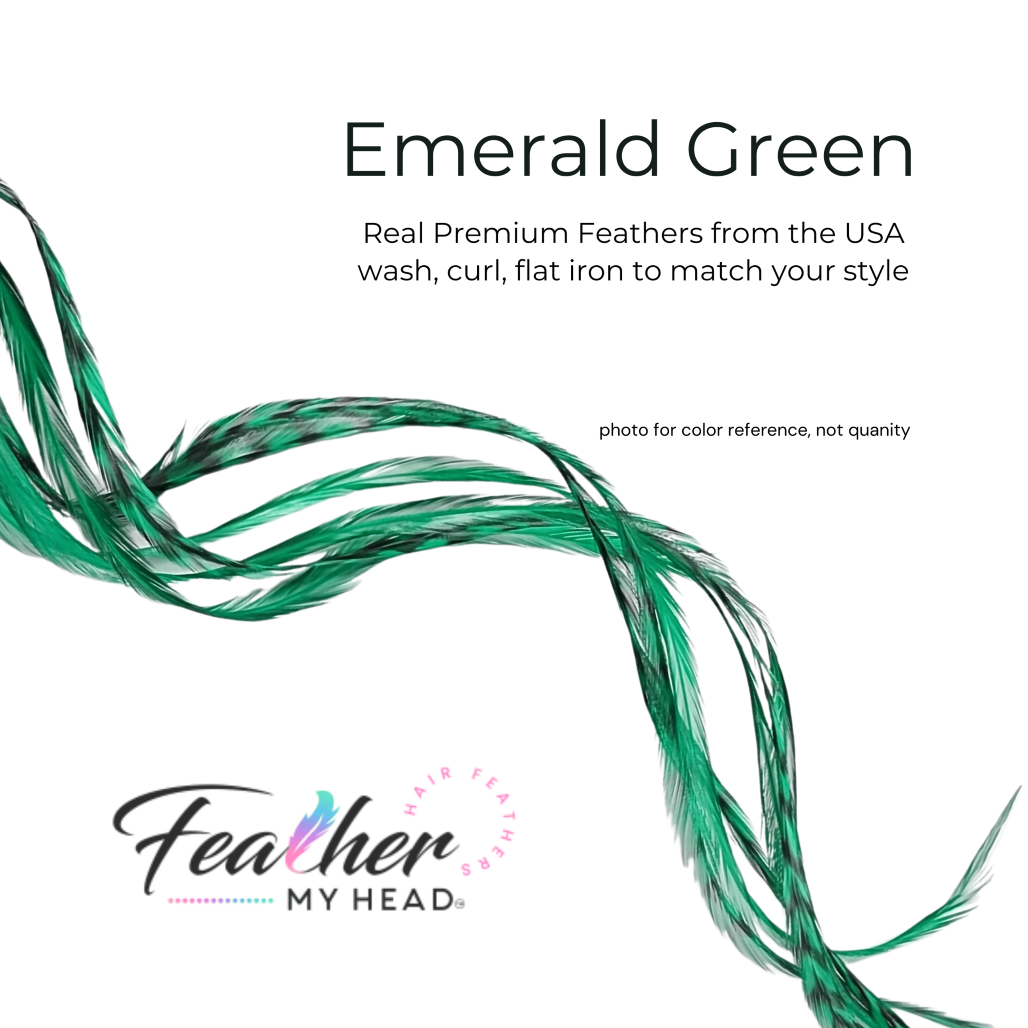 hair feather extensions emerald green 