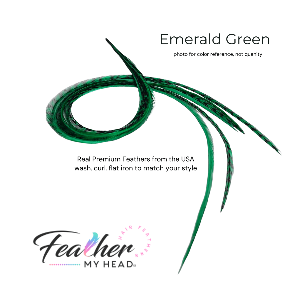 hair feather extensions emerald green 