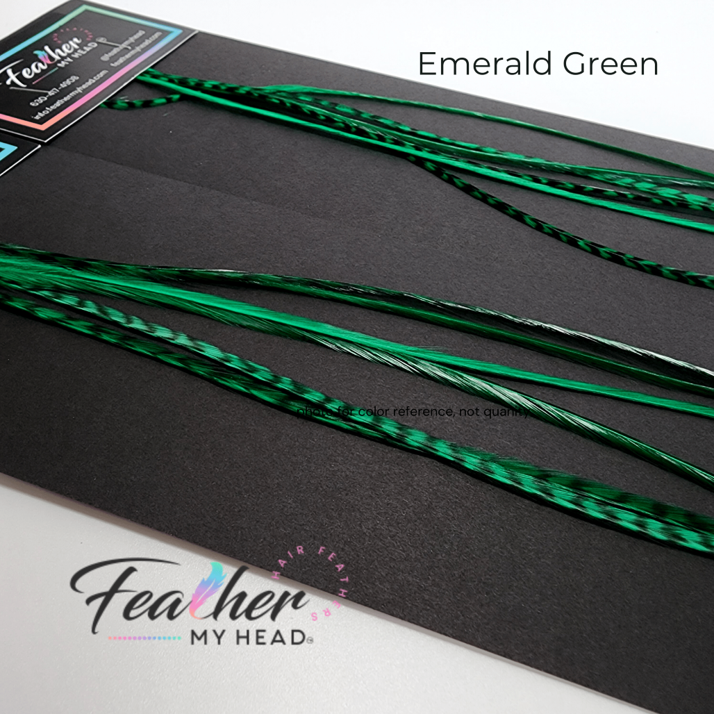 hair feather extensions emerald green 