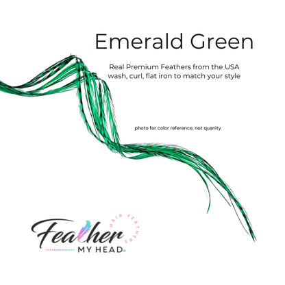 hair feather extensions emerald green 