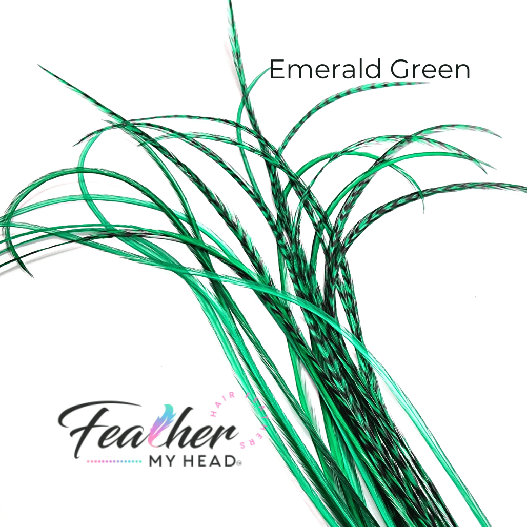 hair feather extensions emerald green 