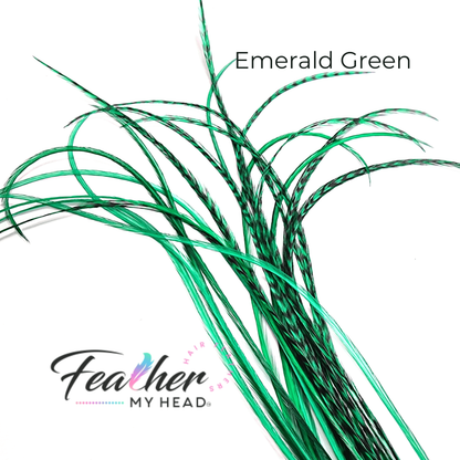 hair feather extensions emerald green 