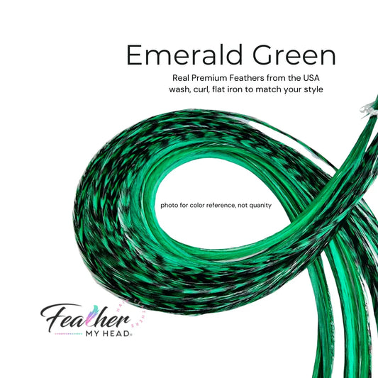 hair feather extensions emerald green 