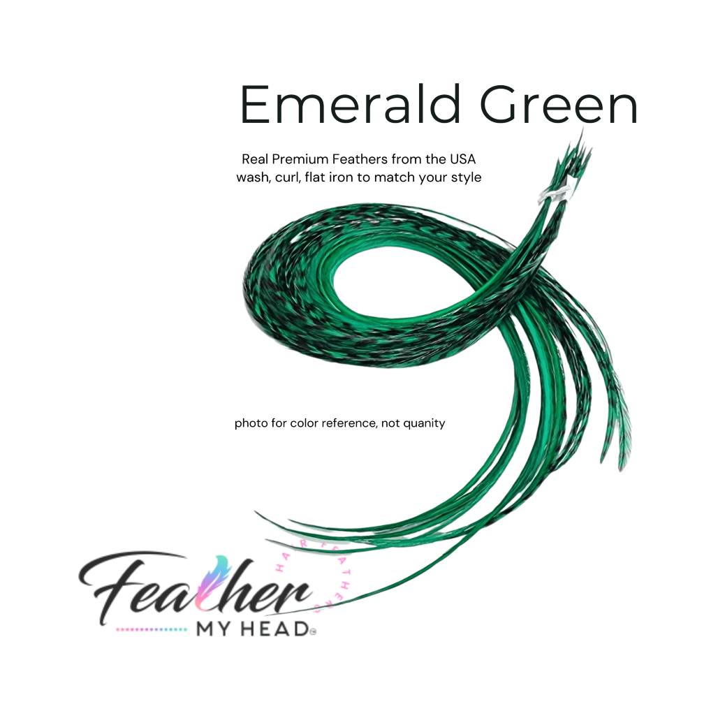 hair feather extensions emerald green 
