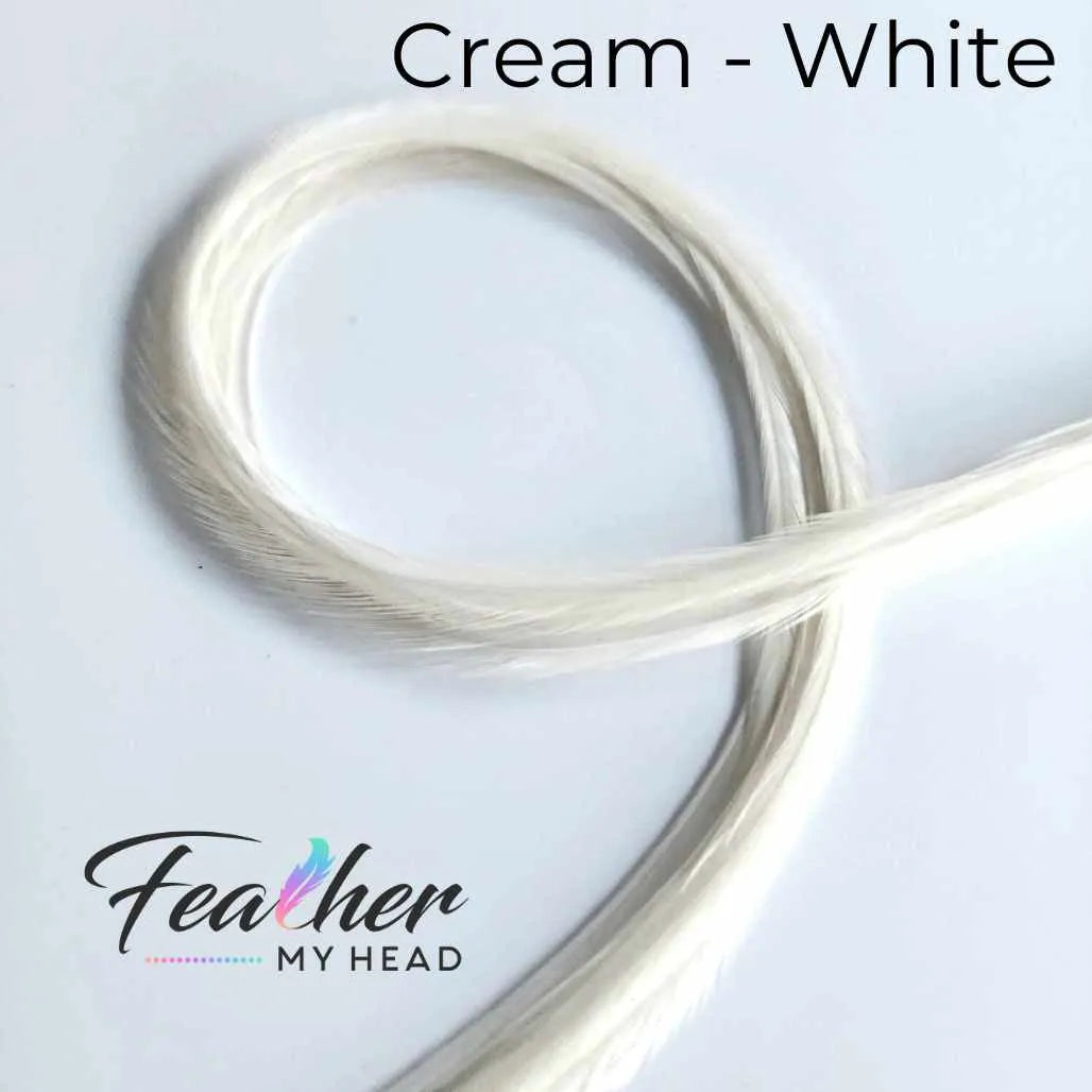 hair feather extension kit in cream white
