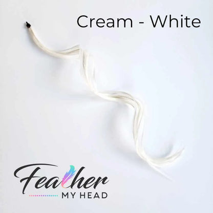 hair feather extension kit in cream white