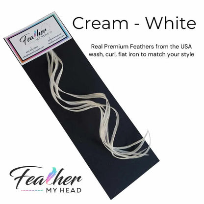 hair feather extension kit in cream white