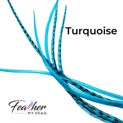 Turquoise Blue hair feather extensions