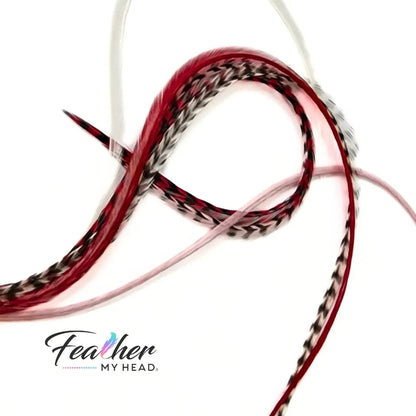 Playful and romantic, our Hugs & Kisses Hair Feathers blend passionate reds, soft pinks, and delicate whites for a flirty, charming look. Inspired by the warmth of love and the magic of Valentine’s Day