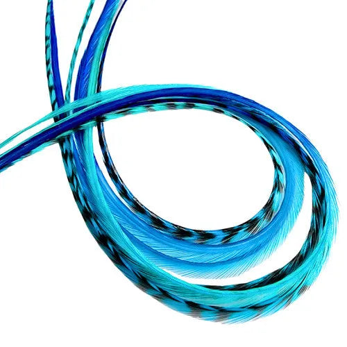 Tidal Wave Hair Feathers - Multiple Color Feather Extensions in  Hues of Blue and Green