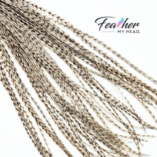 Natural Dun Grizzly Hair Feather