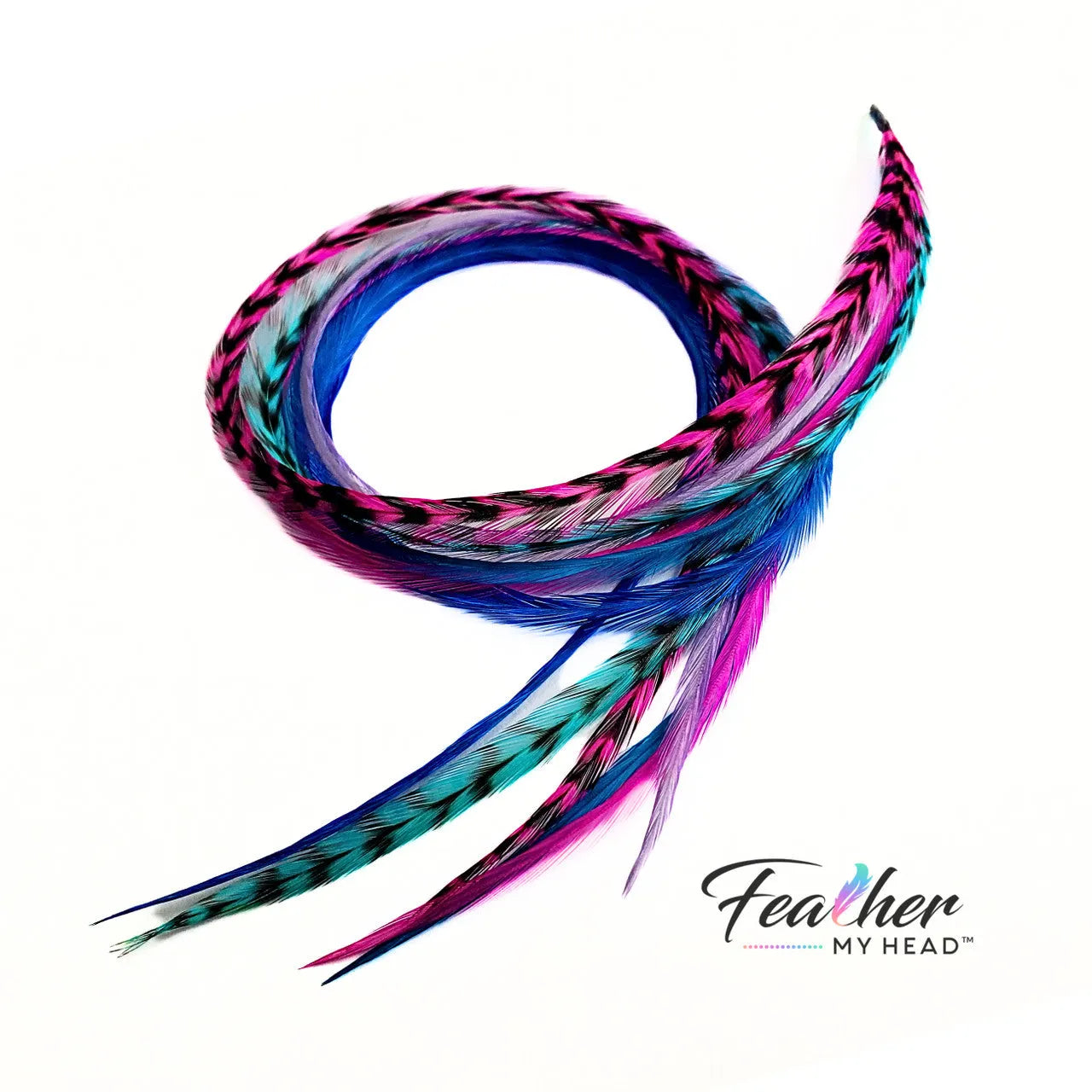 Unleash your inner beach babe  with our  "Beach Party" Hair Feather Pack. These vibrant and playful hair accessories are the perfect way to add a touch of summer to your everyday look. With a mix of pink, purple, blue, and turquoise feathers, you'll feel like you're dancing on the shore, even if you're miles away from the beach!
