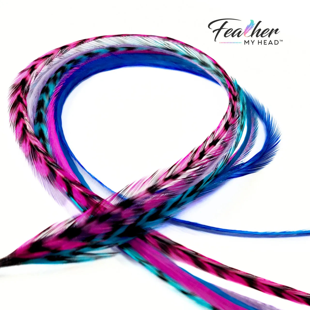 Unleash your inner beach babe  with our  "Beach Party" Hair Feather Pack. These vibrant and playful hair accessories are the perfect way to add a touch of summer to your everyday look. With a mix of pink, purple, blue, and turquoise feathers, you'll feel like you're dancing on the shore, even if you're miles away from the beach!
