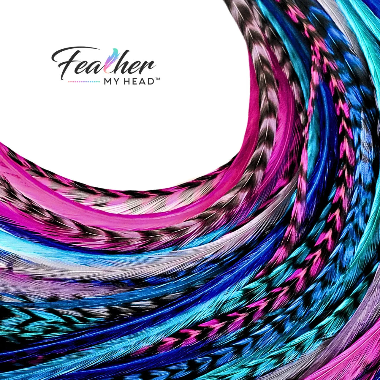 Unleash your inner beach babe  with our  "Beach Party" Hair Feather Pack. These vibrant and playful hair accessories are the perfect way to add a touch of summer to your everyday look. With a mix of pink, purple, blue, and turquoise feathers, you'll feel like you're dancing on the shore, even if you're miles away from the beach!