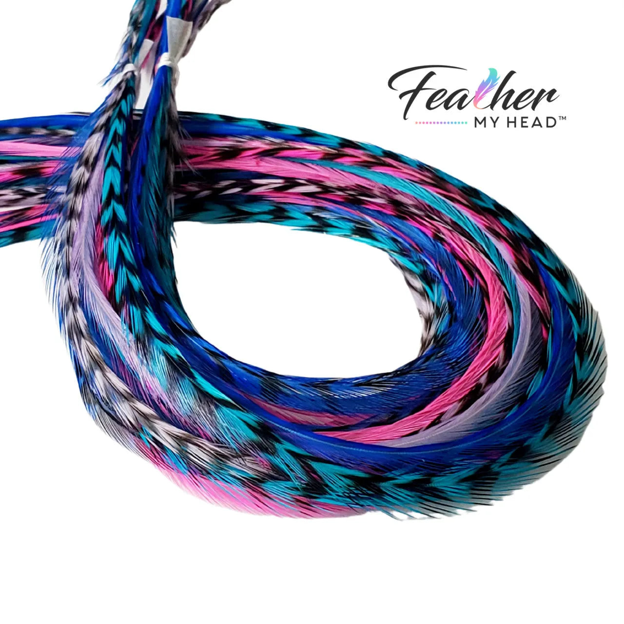 Unleash your inner beach babe  with our  "Beach Party" Hair Feather Pack. These vibrant and playful hair accessories are the perfect way to add a touch of summer to your everyday look. With a mix of pink, purple, blue, and turquoise feathers, you'll feel like you're dancing on the shore, even if you're miles away from the beach!