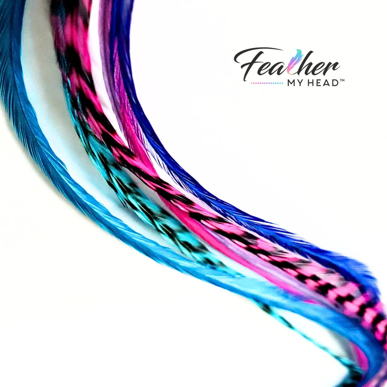 Unleash your inner beach babe  with our  "Beach Party" Hair Feather Pack. These vibrant and playful hair accessories are the perfect way to add a touch of summer to your everyday look. With a mix of pink, purple, blue, and turquoise feathers, you'll feel like you're dancing on the shore, even if you're miles away from the beach!