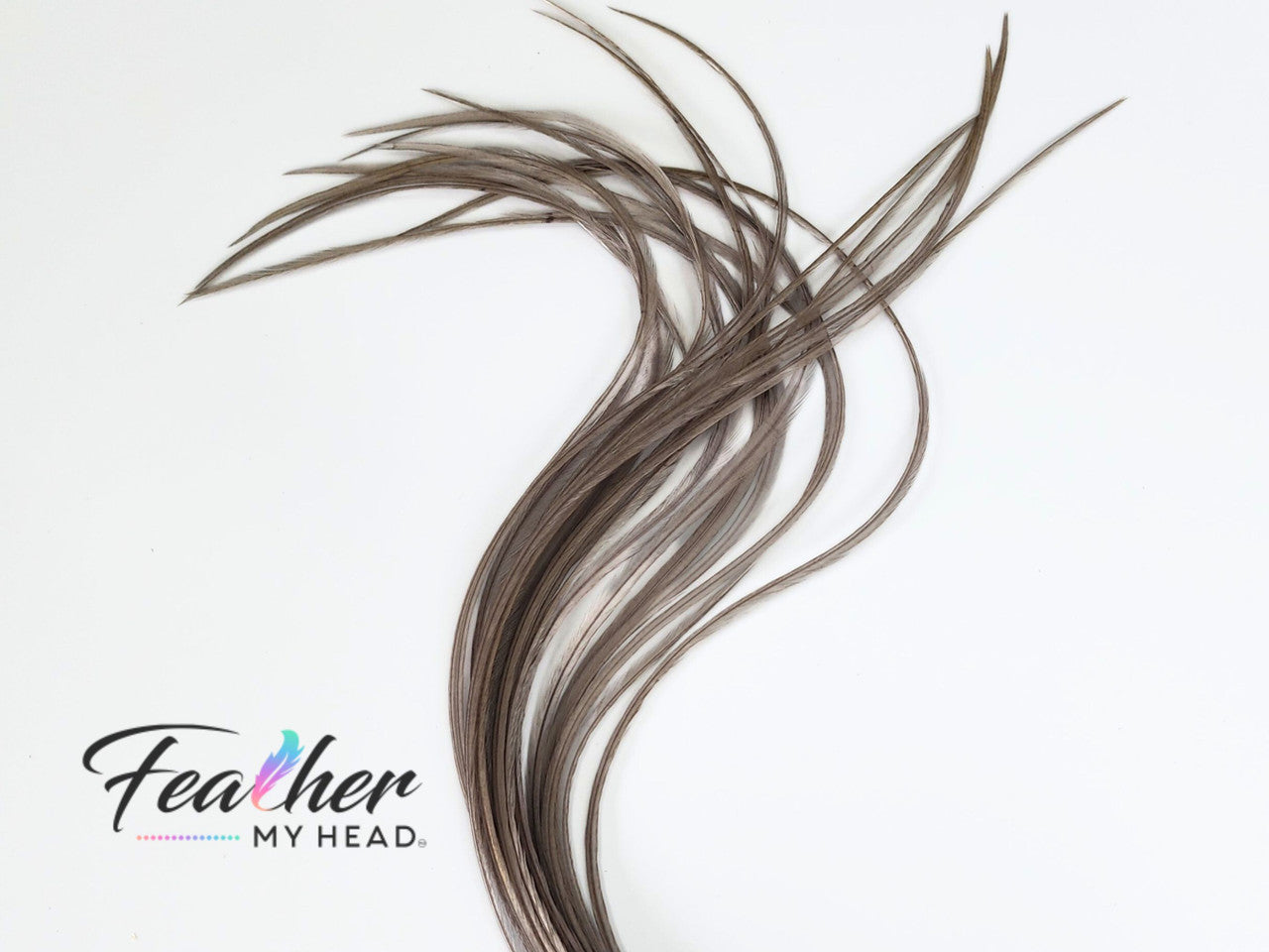 Light Gray Dun Hair Feathers- Feather Hair Extensions