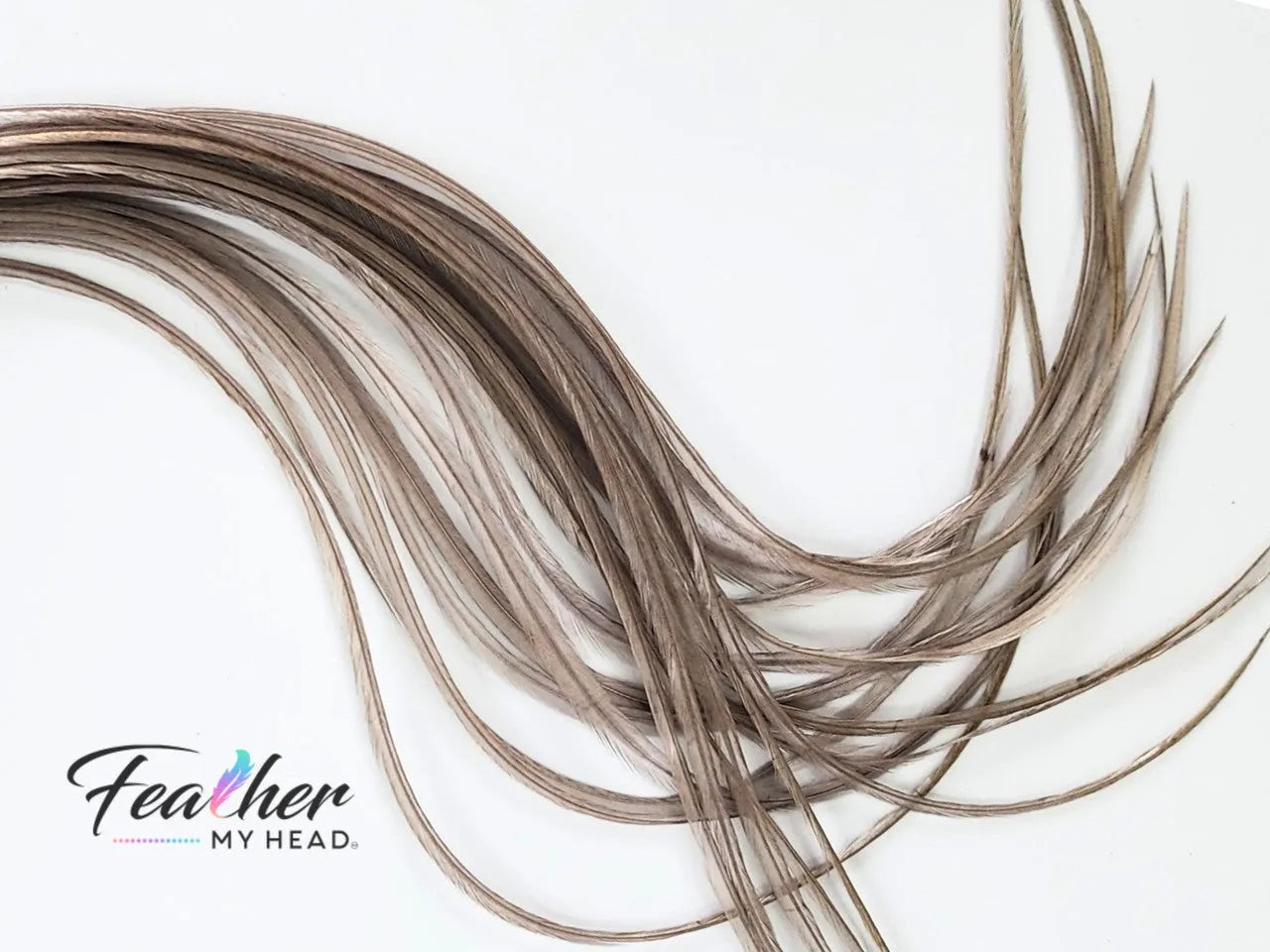 Light Gray Dun Hair Feathers- Feather Hair Extensions