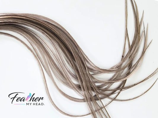 Light Gray Dun Hair Feathers- Feather Hair Extensions
