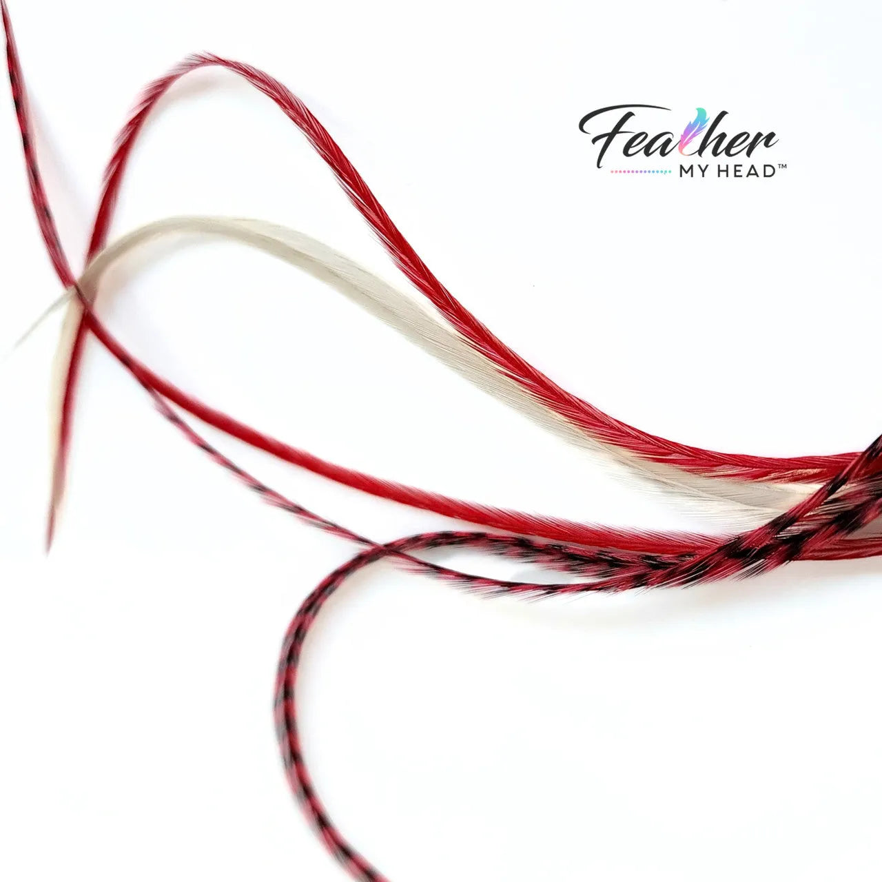 Unleash the magic of the season with our Naughty or Nice hair feather Collection! Dive into a world where crimson red and snow-white feathers come together. Dare to be a little naughty, embrace the nice – let the feathers tell your festive story.