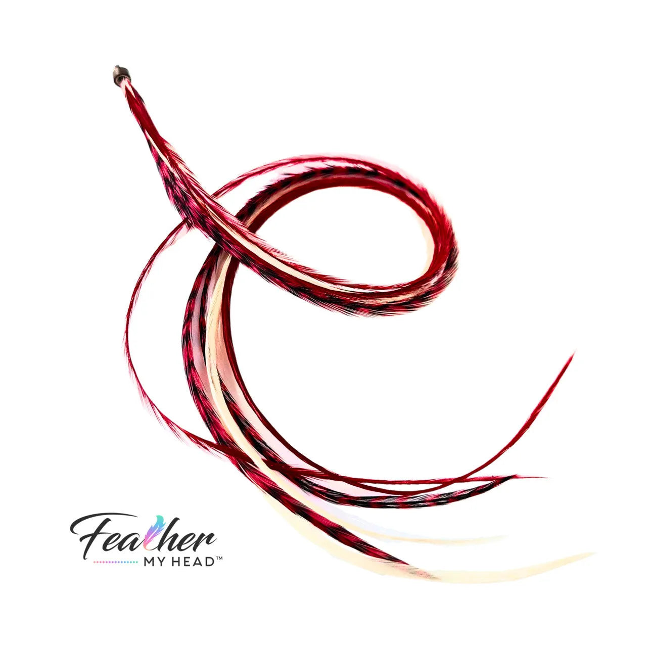 Unleash the magic of the season with our Naughty or Nice hair feather Collection! Dive into a world where crimson red and snow-white feathers come together. Dare to be a little naughty, embrace the nice – let the feathers tell your festive story.