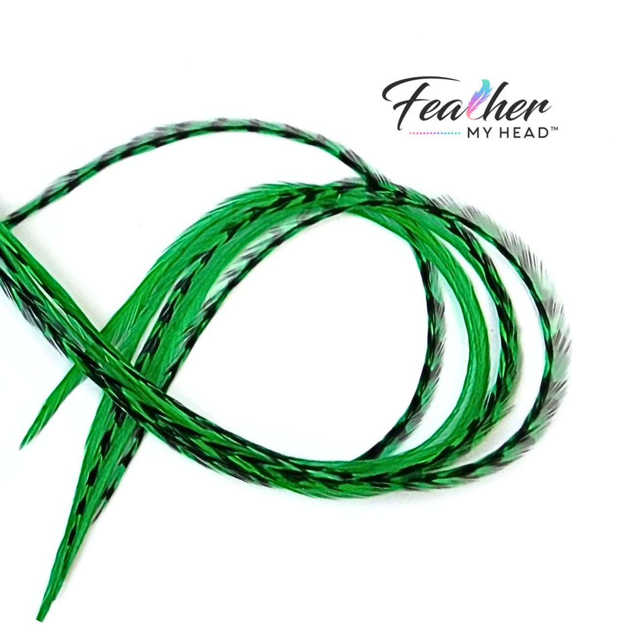 Stand out with our Kelly Green Hair Feathers! These vibrant green feather extensions add a bold, stylish touch to any look. Perfect for game day, themed events, or everyday wear.