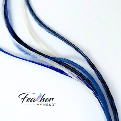 Check out our "Let It Snow Blue and White" hair feathers from the Christmas Collection! They're the perfect way to add a festive touch to your holiday look. Whether you're going for a winter wonderland vibe or just want to add a cool accent to your style, these blue and white feathers are the ideal way to let it snow! 