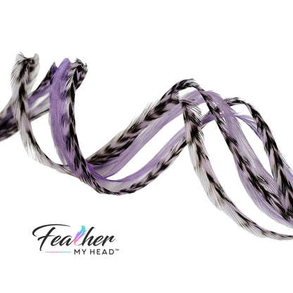 Add a delightful pop of pastel to your hair with our Lilac Purple Hair Feathers!
These soft pastel purple feather extensions embody the enchanting essence of a fairytale princess.