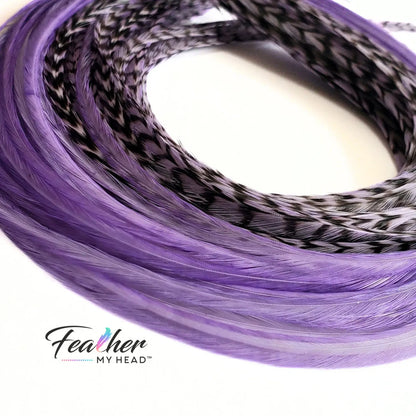 Add a delightful pop of pastel to your hair with our Lilac Purple Hair Feathers!
These soft pastel purple feather extensions embody the enchanting essence of a fairytale princess.