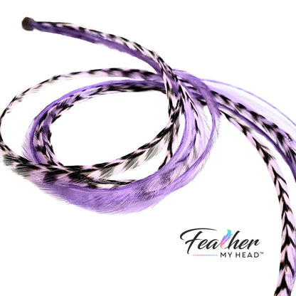Add a delightful pop of pastel to your hair with our Lilac Purple Hair Feathers!
These soft pastel purple feather extensions embody the enchanting essence of a fairytale princess.
