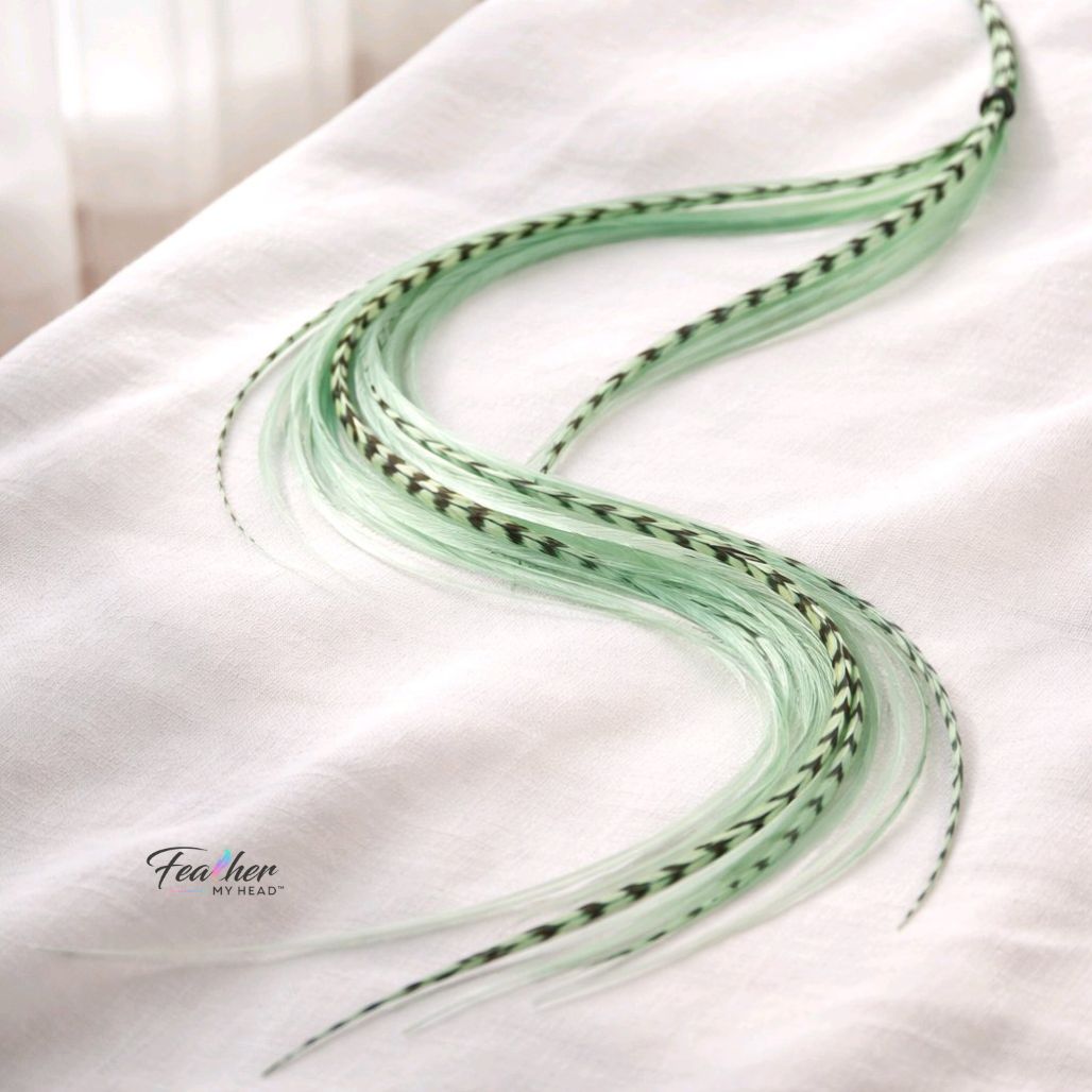 Light Pastel Green Hair Feather