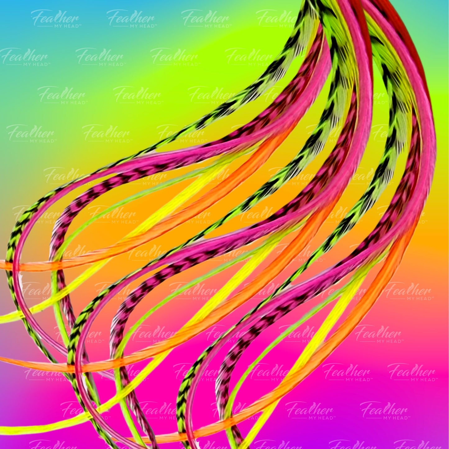 Laser Beam Glow Hair Feather– Bundle