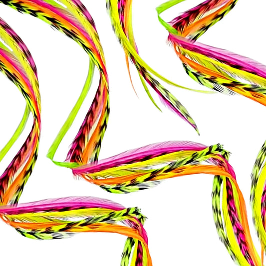 Laser Beam Glow Hair Feather | Feather My Head rooster feather hair extensions