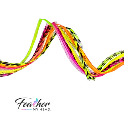 Laser Beam Glow Hair Feather– Bundle