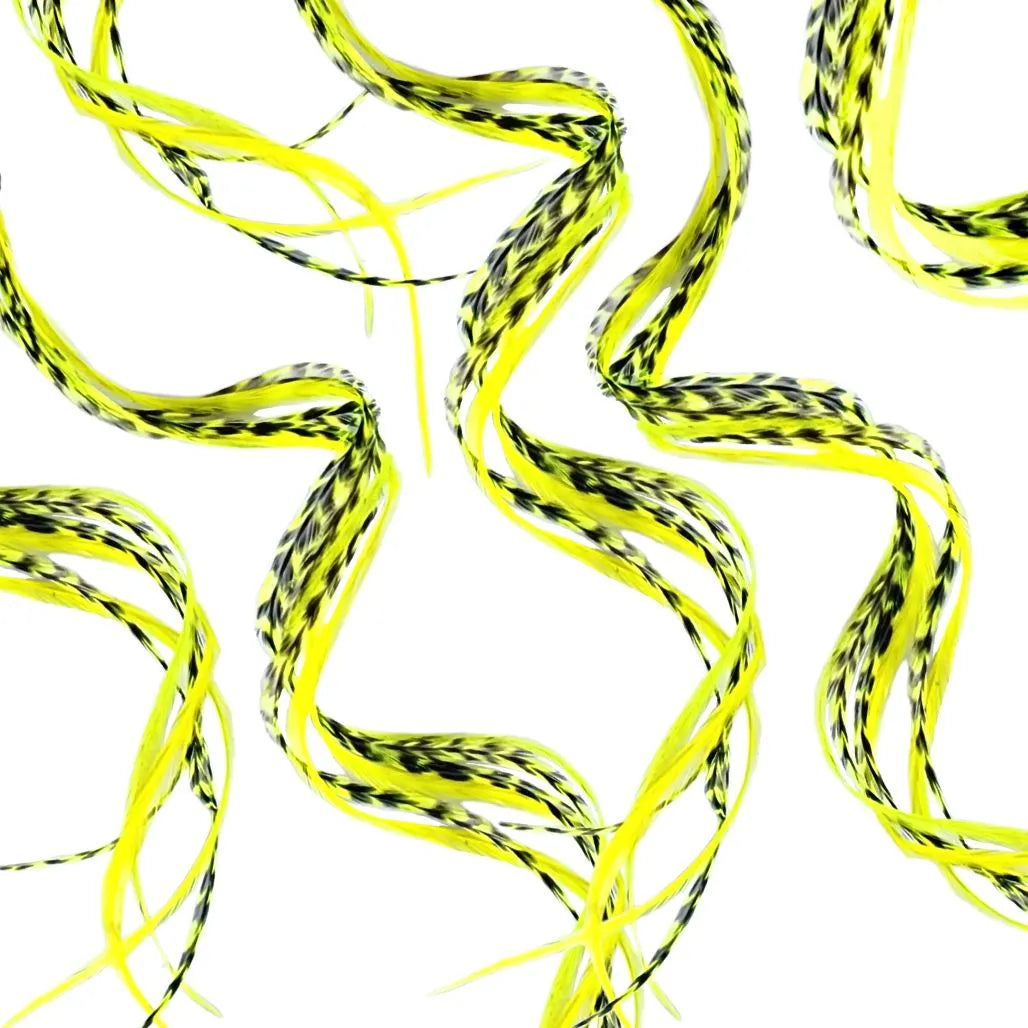 Neon Yellow Glow Hair Feather