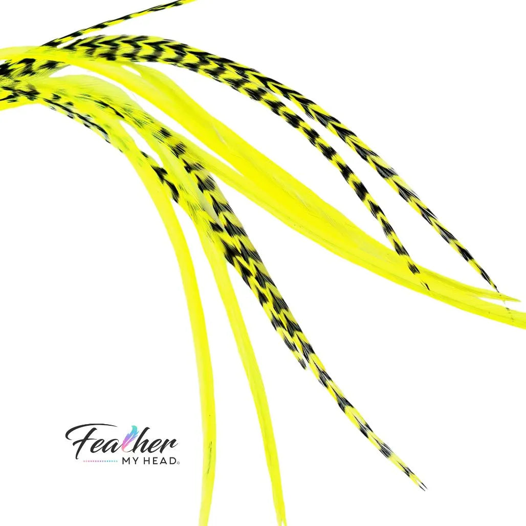 Neon Yellow Glow Hair Feather