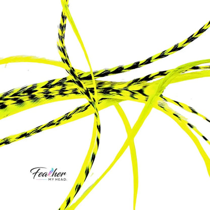 Neon Yellow Glow Hair Feather